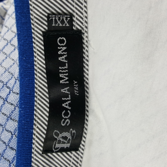 SCALA MILANO ITALY Blue Ombre Men's Polo Shirt (XXL) - Picture 6 of 8